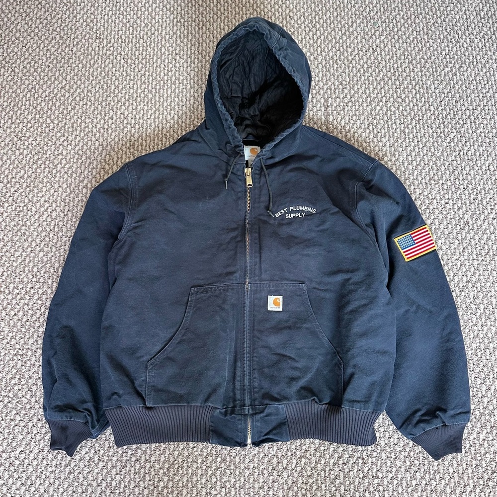 Carhartt J140 DNY Navy Active Jacket Men’s 2XL Hooded Workwear